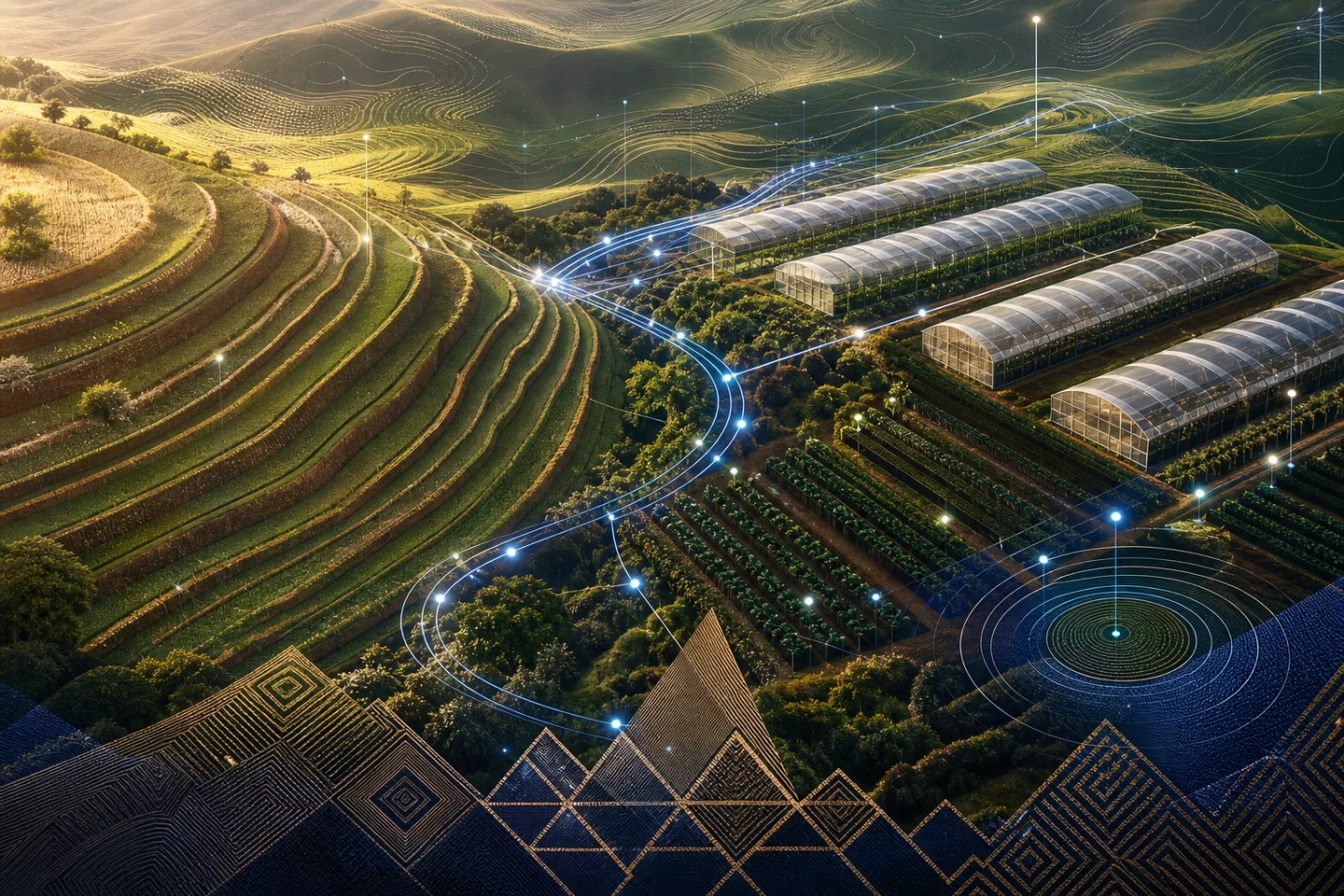 Connected Kenyan farms, greenhouses and precision agriculture data paths
