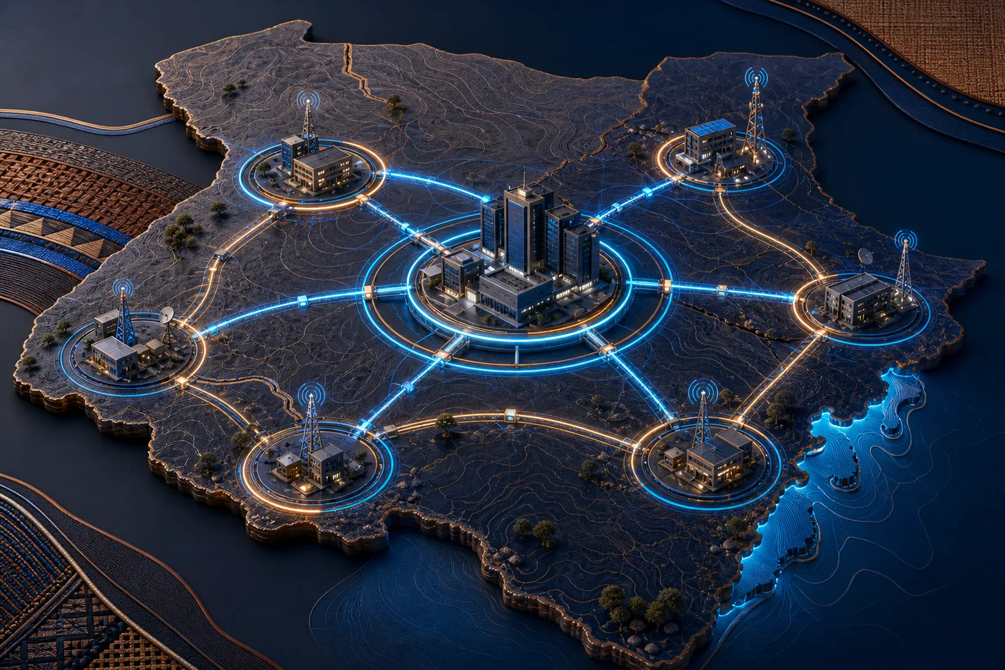 Secure multi-site enterprise network connecting locations across Kenya